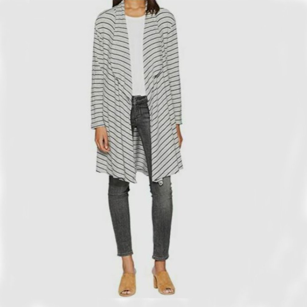 LNA Brushed Divergence Striped Open Front Cardigan